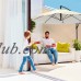Patio Umbrella, Cantilever Hanging Outdoor Shade, Easy Crank and Base for Table, Deck, Balcony, Porch, Backyard, Pool 10 Foot by Pure Garden (Tan)   555305291